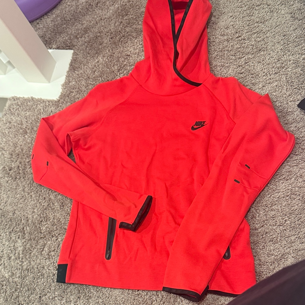 Nike Bright Red Hoodie With Black Details